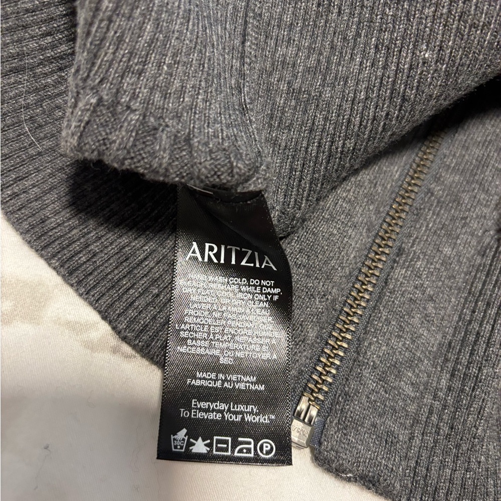 Sunday Best Cotton Charm Meadow Zip Sweater Admiral/Grey SZ L - Picture 9 of 10